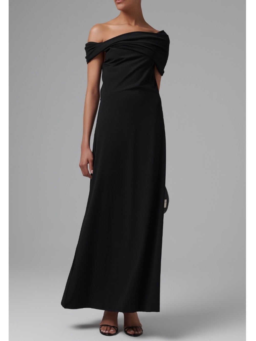 Rohe Asymmetric Off-The-Shoulder Dress in Noir Black Size EU 34 / XS